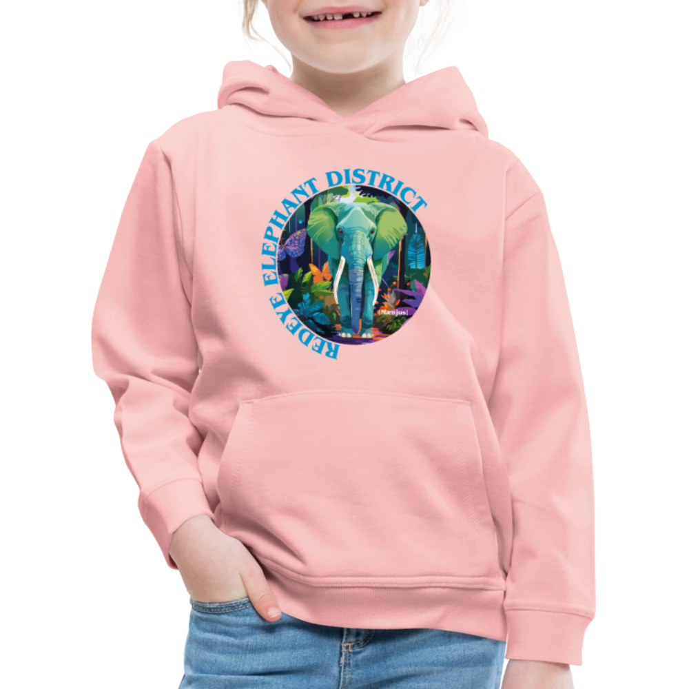 MNJS KIDS Premium Hoodie mit REDEYE ELEPHANT DISTRICT PRINT - Kristallrosa