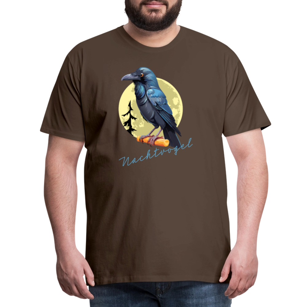 Männer Premium T-Shirt mit NACHTVOGEL PRINT - Edelbraun