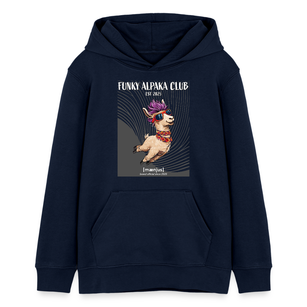 MNJS TEENS Bio-Hoodie mit FUNKY ALPAKA CLUB PRINT - Navy