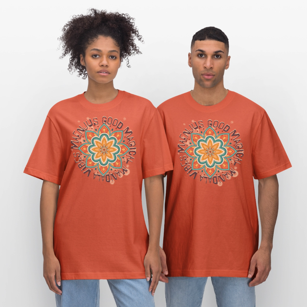 Unisex Bio-T-Shirt mit MANDALA VIBES PRINT - Hellrot