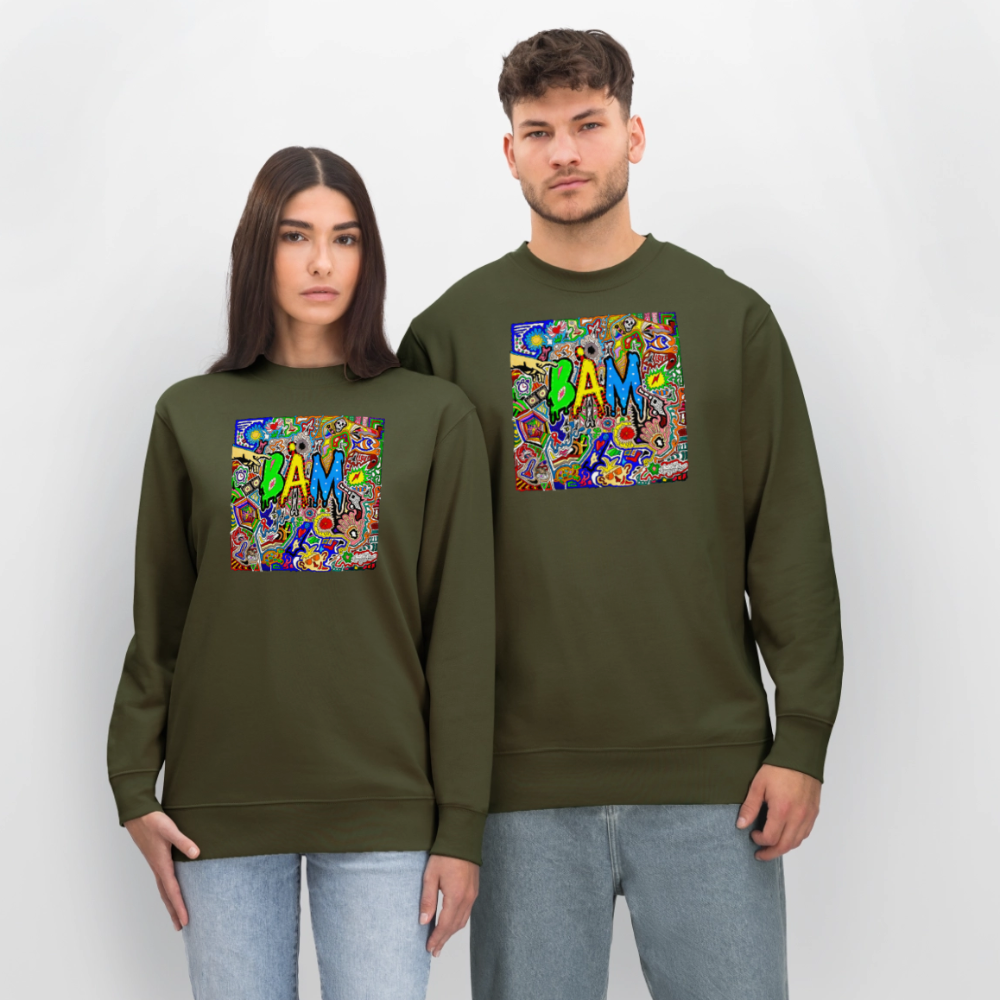 Unisex Bio-Sweatshirt mit BÄM PRINT - Khaki