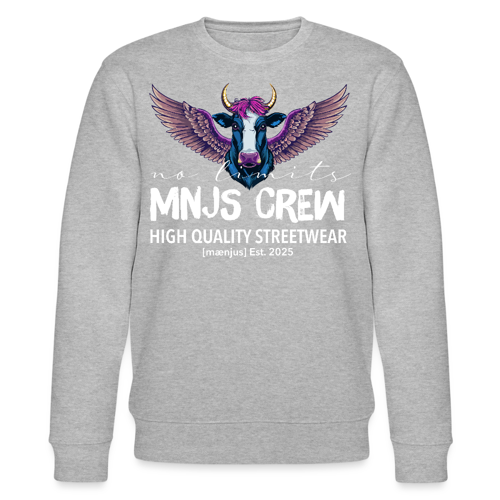 Unisex Bio-Sweatshirt mit MNJS CREW no limits PRINT - Grau meliert