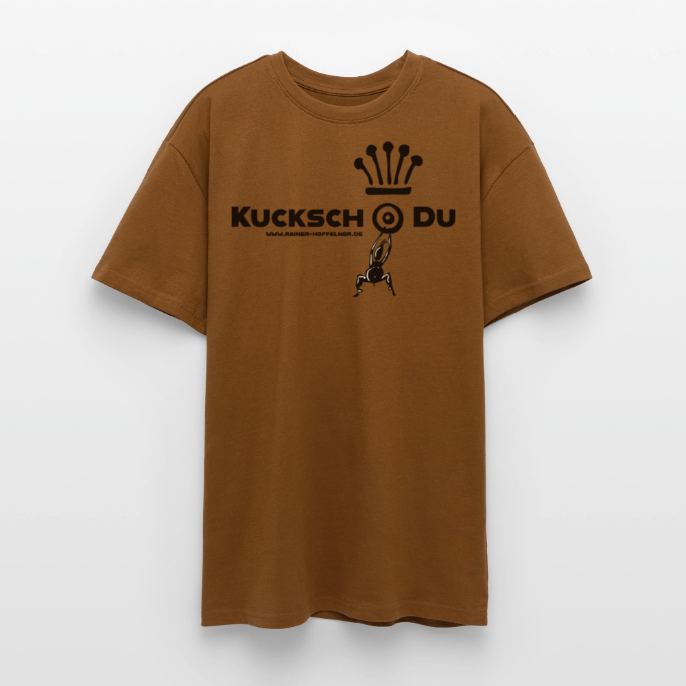 Heavy Oversize T-Shirt mit KUCKSCH DU PRINT - Toffee