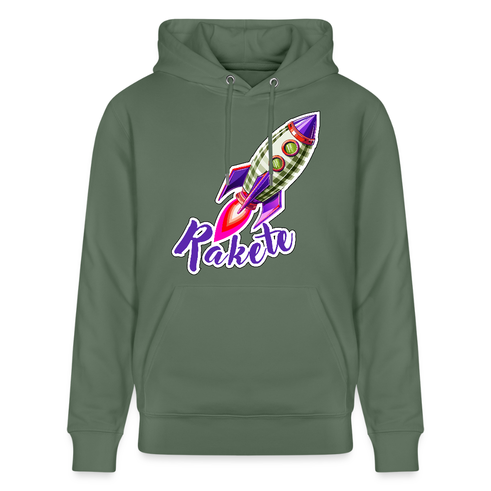 Unisex Hoodie mit RAKETE PRINT - Tanngrün