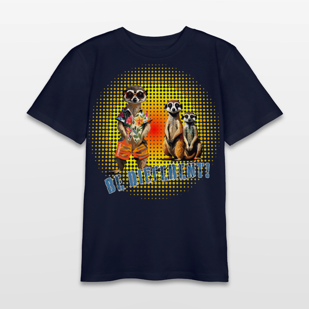 MNJS TEENS Bio T-Shirt mit BE DIFFERENT PRINT - Navy