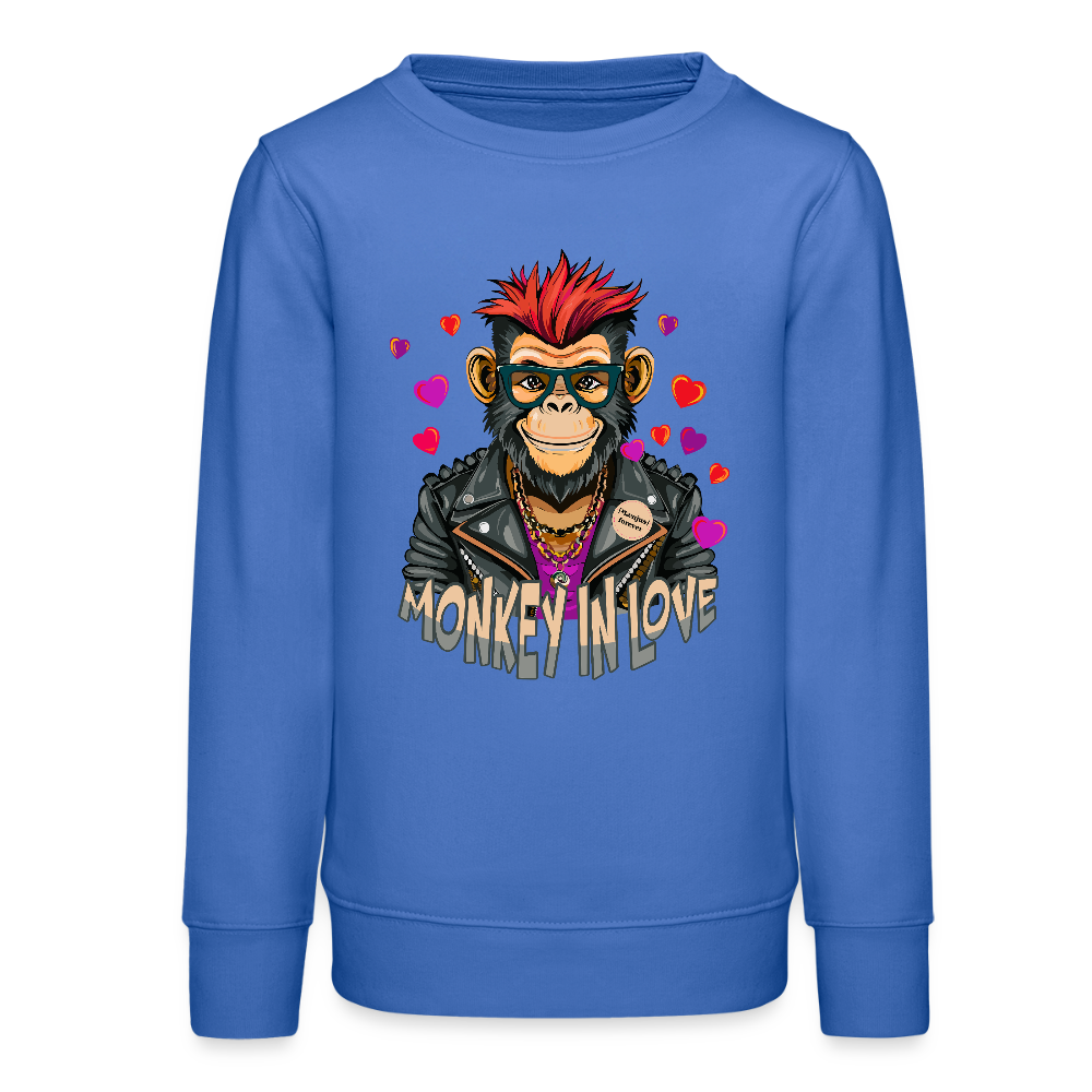 MNJS TEENS Bio Sweatshirt mit MONKEY IN LOVE PRINT - carolina Blue