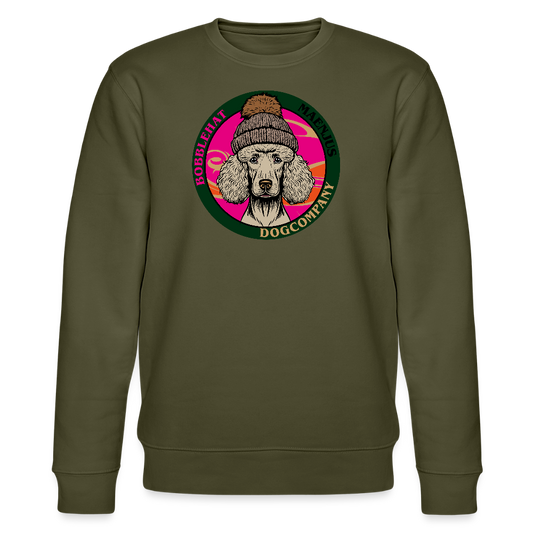 Unisex Bio-Sweatshirt mit BOBBLEHAT DOGCOMPANY PRINT - Khaki