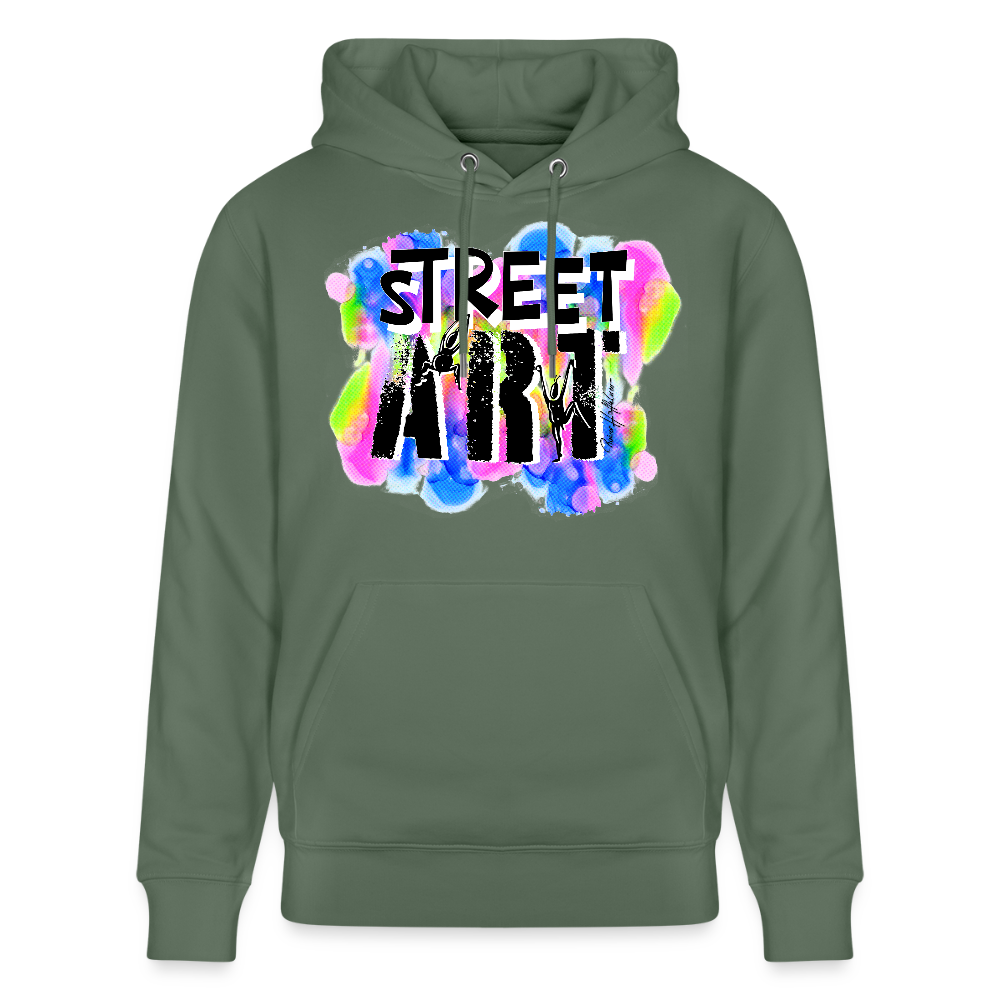 Unisex Bio-Hoodie mit STREET ART PRINT - Tanngrün