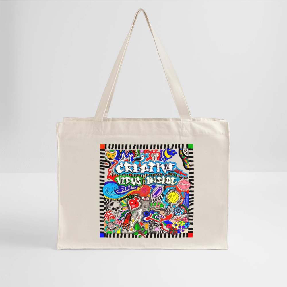 Recycelter Shopping Bag mit CREATIVE VIRUS INSIDE PRINT - Naturweiß