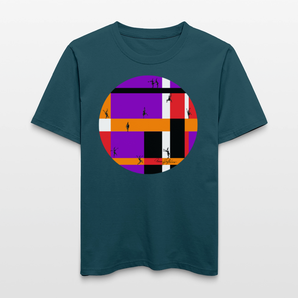 Relaxed Fit Unisex Bio-T-Shirt mit DYNAMIC FIELDS PRINT - Dunkles Petrol