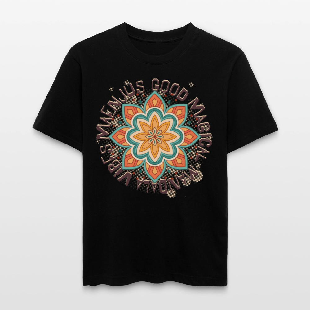 Unisex Bio-T-Shirt mit MANDALA VIBES PRINT - Schwarz