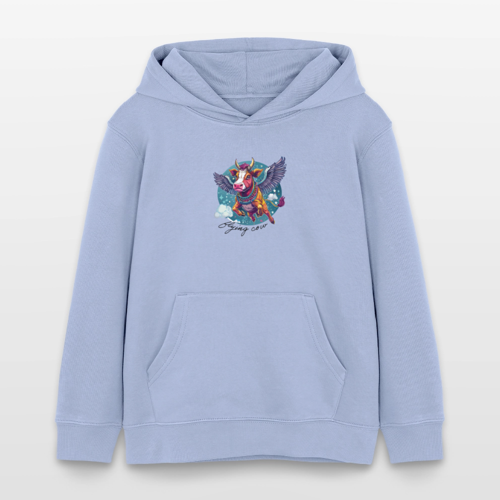 MNJS KIDS Bio-Hoodie mit FLYING COW PRINT - Sky