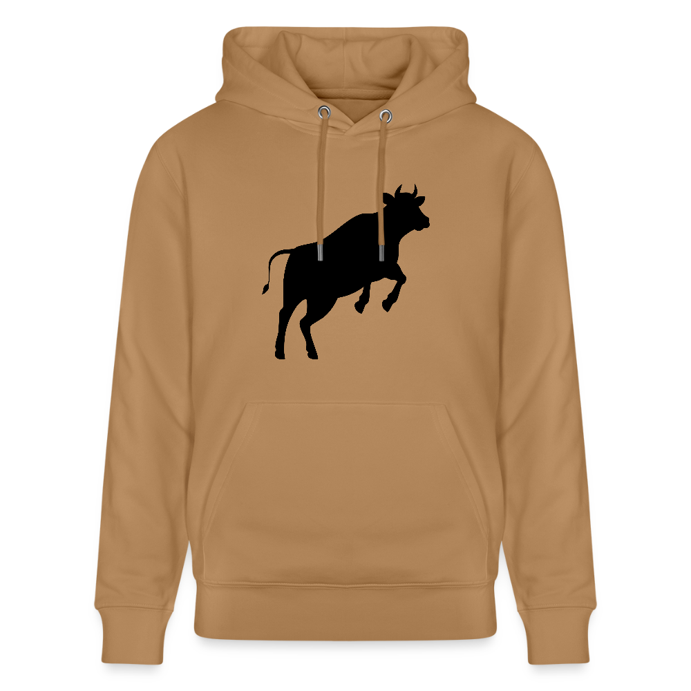 Unisex Hoodie mit JUMPING COW PRINT - Karamell
