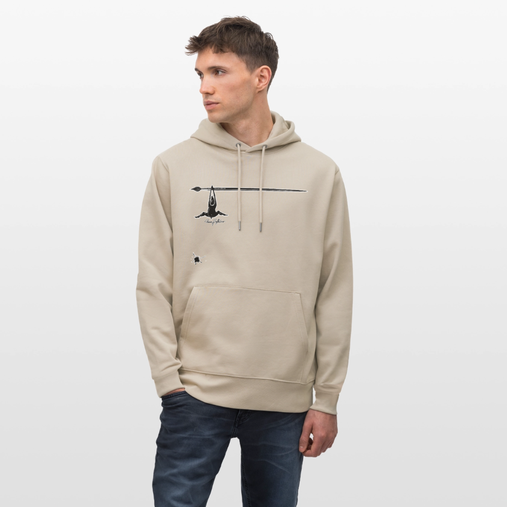 Unisex Hoodie mit TUSCHEMÄNNCHEN PRINT - Beige