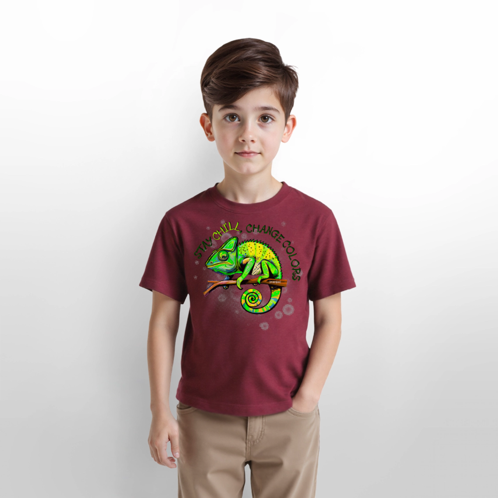 MNJS KIDS Bio T-Shirt mit CAMAELEON PRINT - Burgunderrot