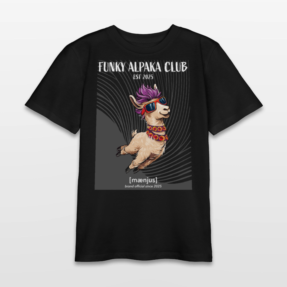 MNJS TEENS Bio T-Shirt mit FUNKY ALPAKA CLUB PRINT - Schwarz