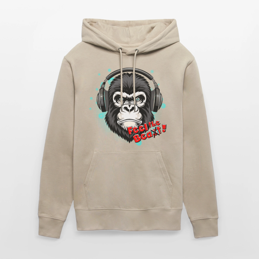 Unisex Hoodie mit FEEL THE BEA(S)T PRINT - Beige