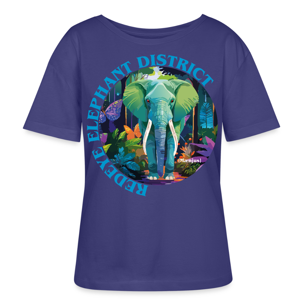 Frauen T-Shirt mit REDEYE ELEPHANT DISTRICT PRINT Vorderseite - Dämmerung