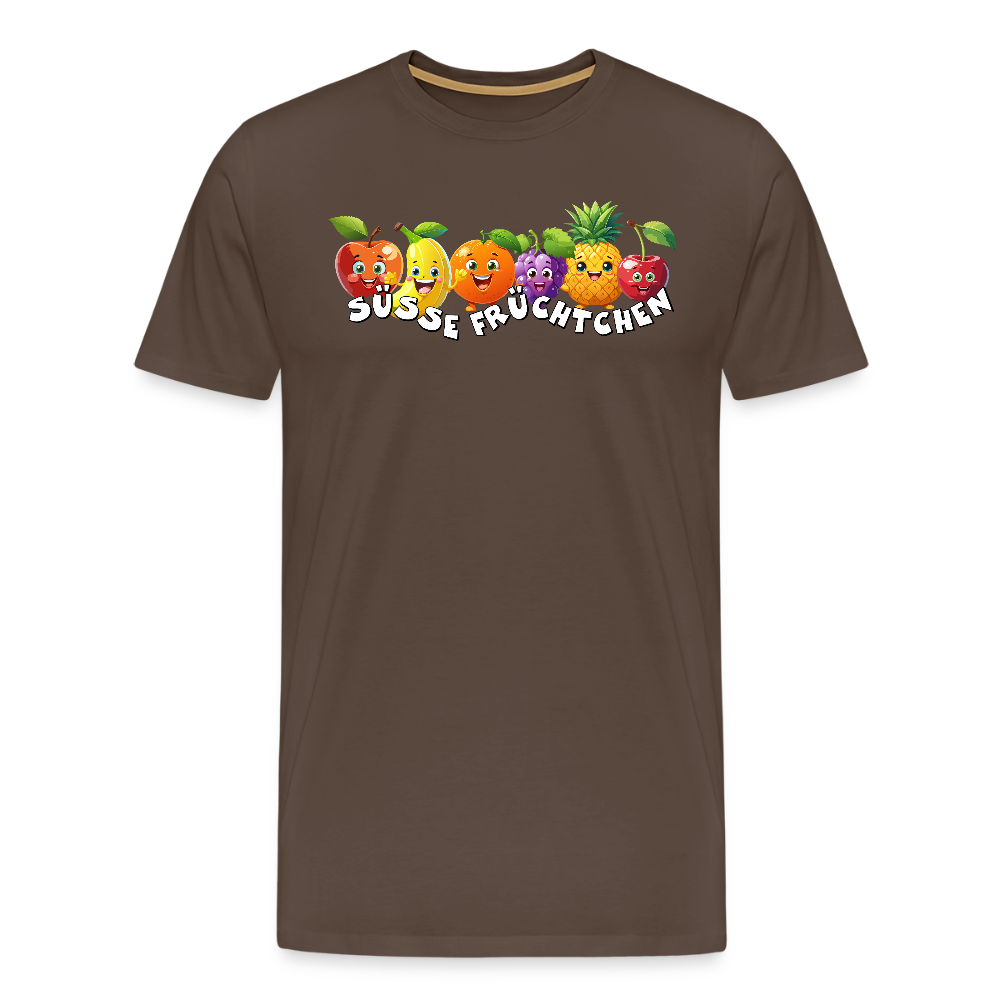 Männer Premium T-Shirt mit SÜSSE FRÜCHTCHEN PRINT - Edelbraun