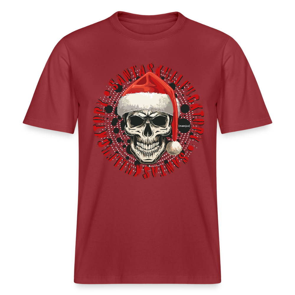Unisex Bio-T-Shirt mit SANTASKULL FUCKTORY PRINT - Erdrot