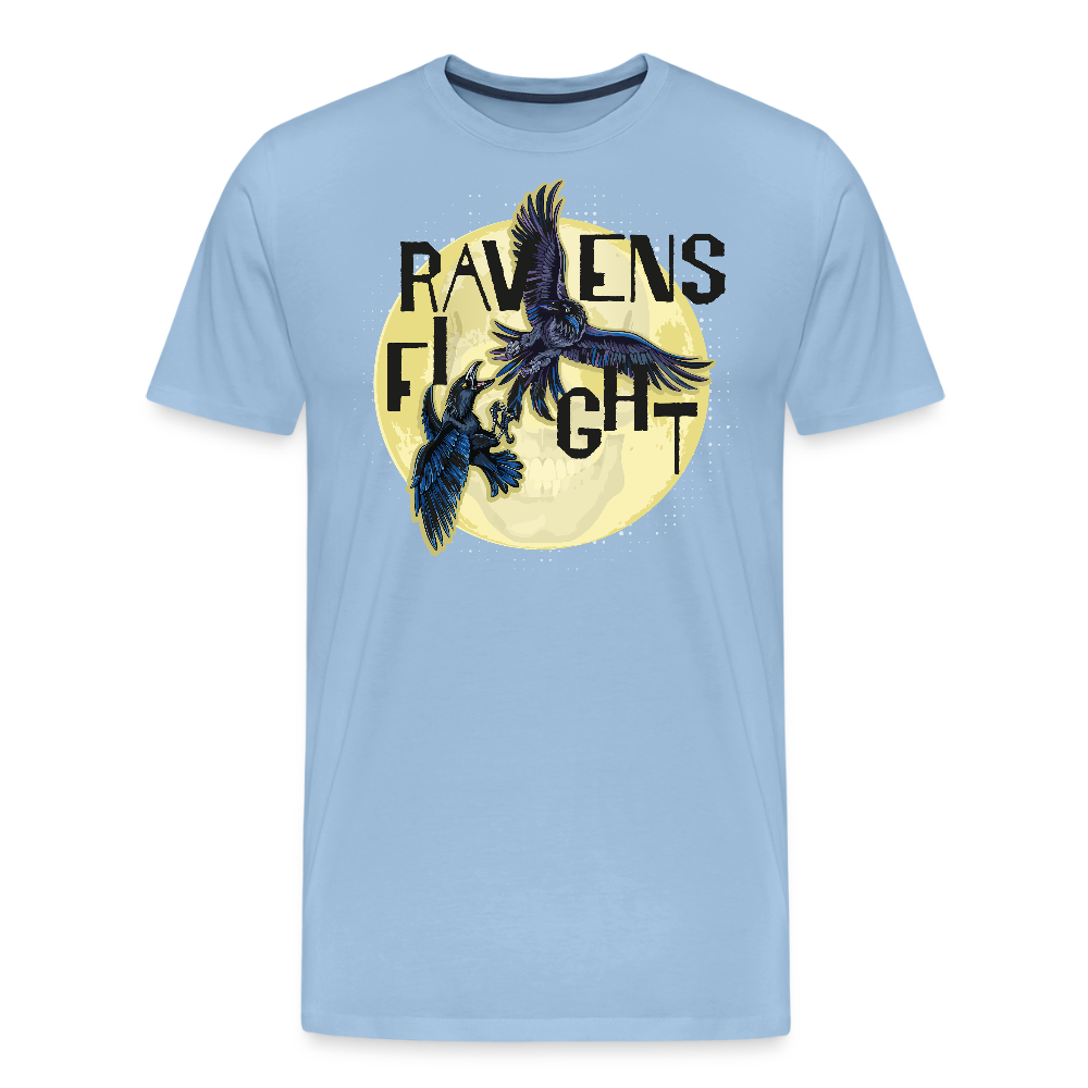 Männer Premium T-Shirt mit RAVENS FIGHT PRINT - Sky