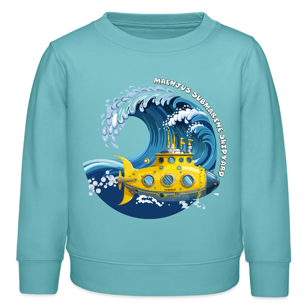 MNJS KIDS Mini Changer Bio Sweatshirt mit SUBMARINE SHIPYARD PRINT - Pastelltürkis