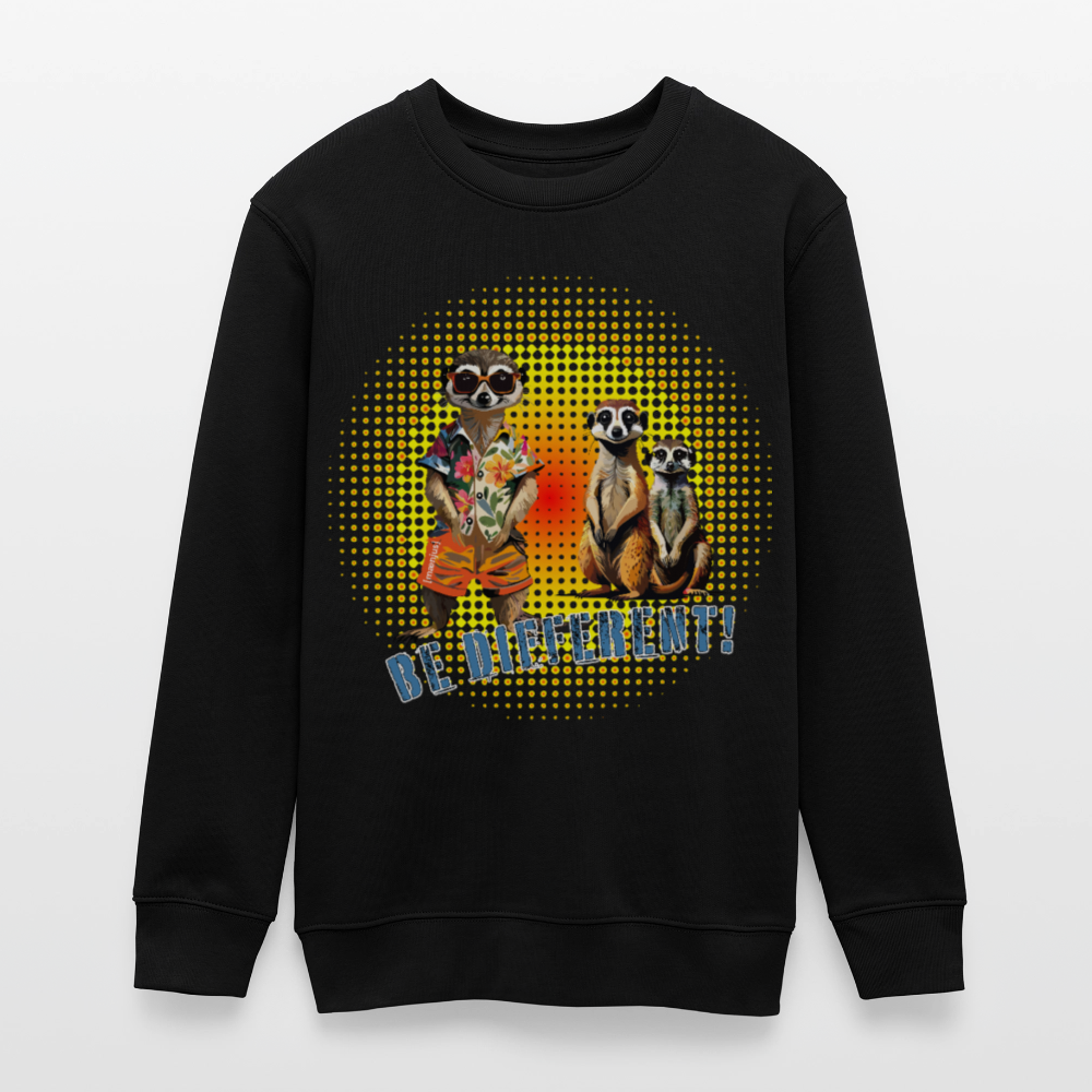 MNJS TEENS Bio Sweatshirt mit BE DIFFERENT PRINT - Schwarz
