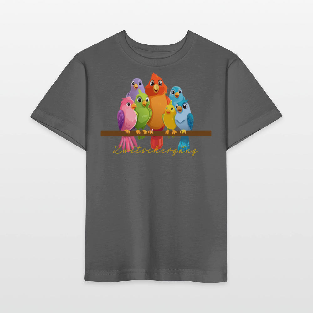 Kinder T-Shirt MINI mit Zwitschergäng Print - Anthrazit