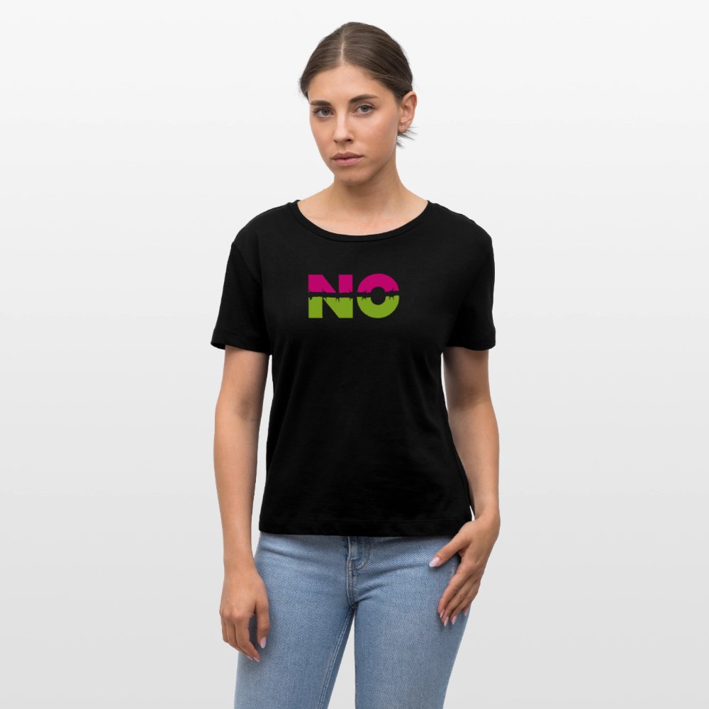 Frauen T-Shirt mit NO PRINT - Schwarz