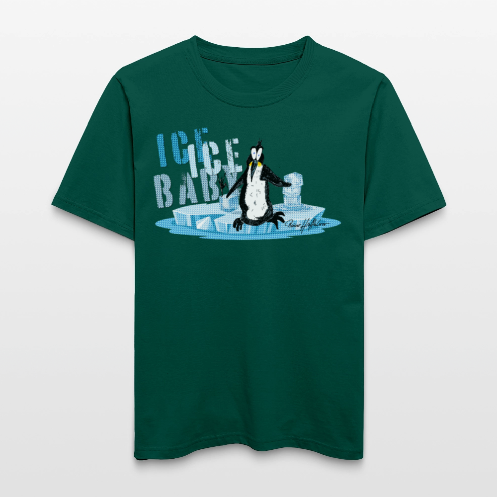 Unisex Bio-T-Shirt mit ICE ICE BABY PINGUIN PRINT - Forest