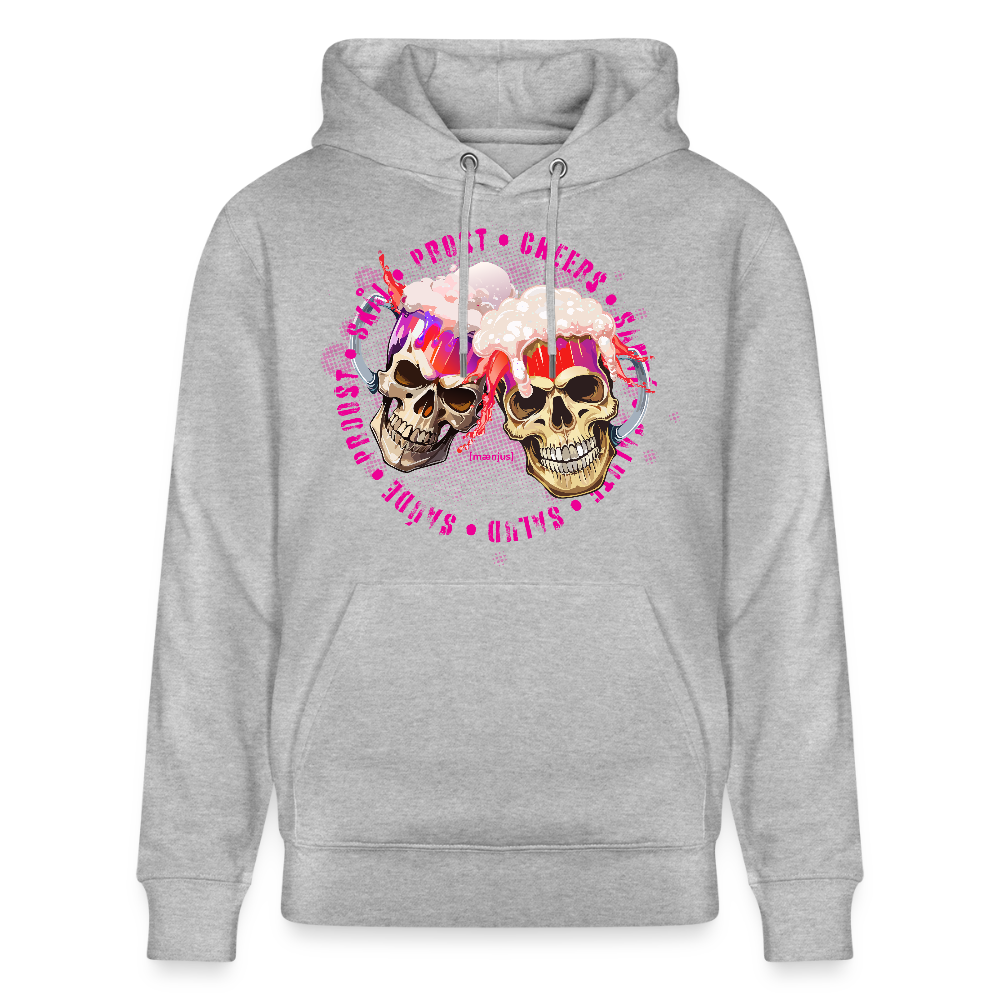 Unisex Bio-Hoodie mit OKTOBERFEST SKULL GIRL PRINT - Grau meliert