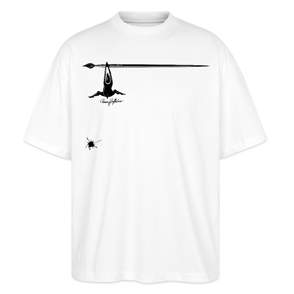 Oversized Unisex T-Shirt mit MÄNNLE PRINT - Weiß