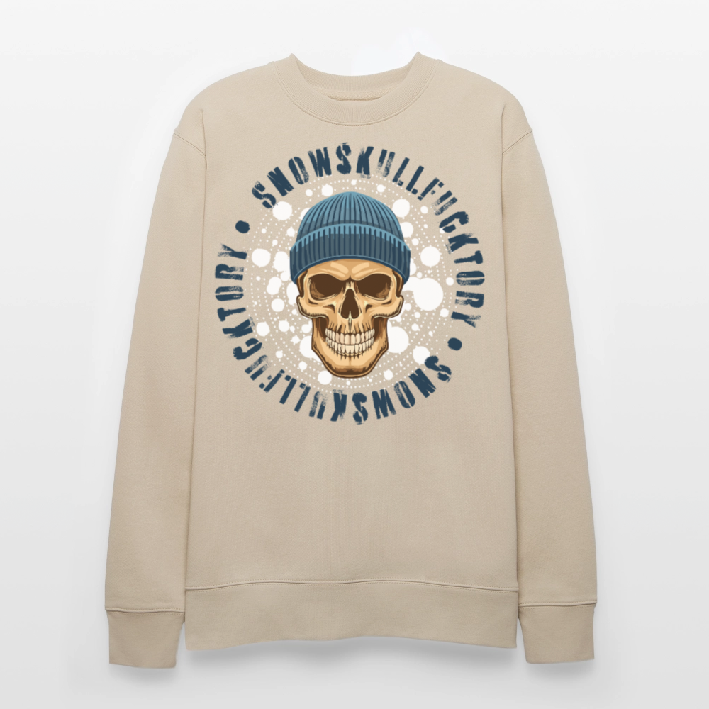 Unisex Bio-Sweatshirt mit SNOWSKULL PRINT - Beige