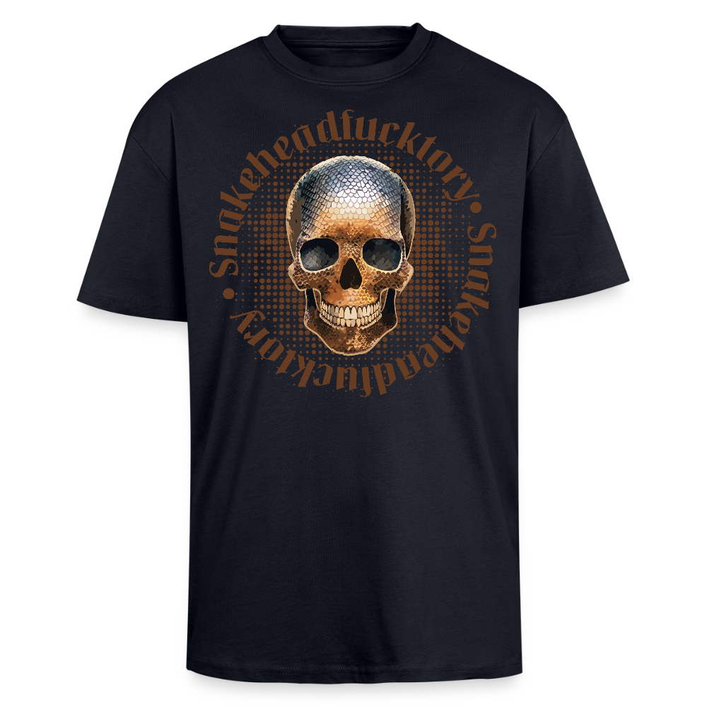 Heavy Oversize T-Shirt mit SNAKEHEAD SKULL PRINT - French Navy