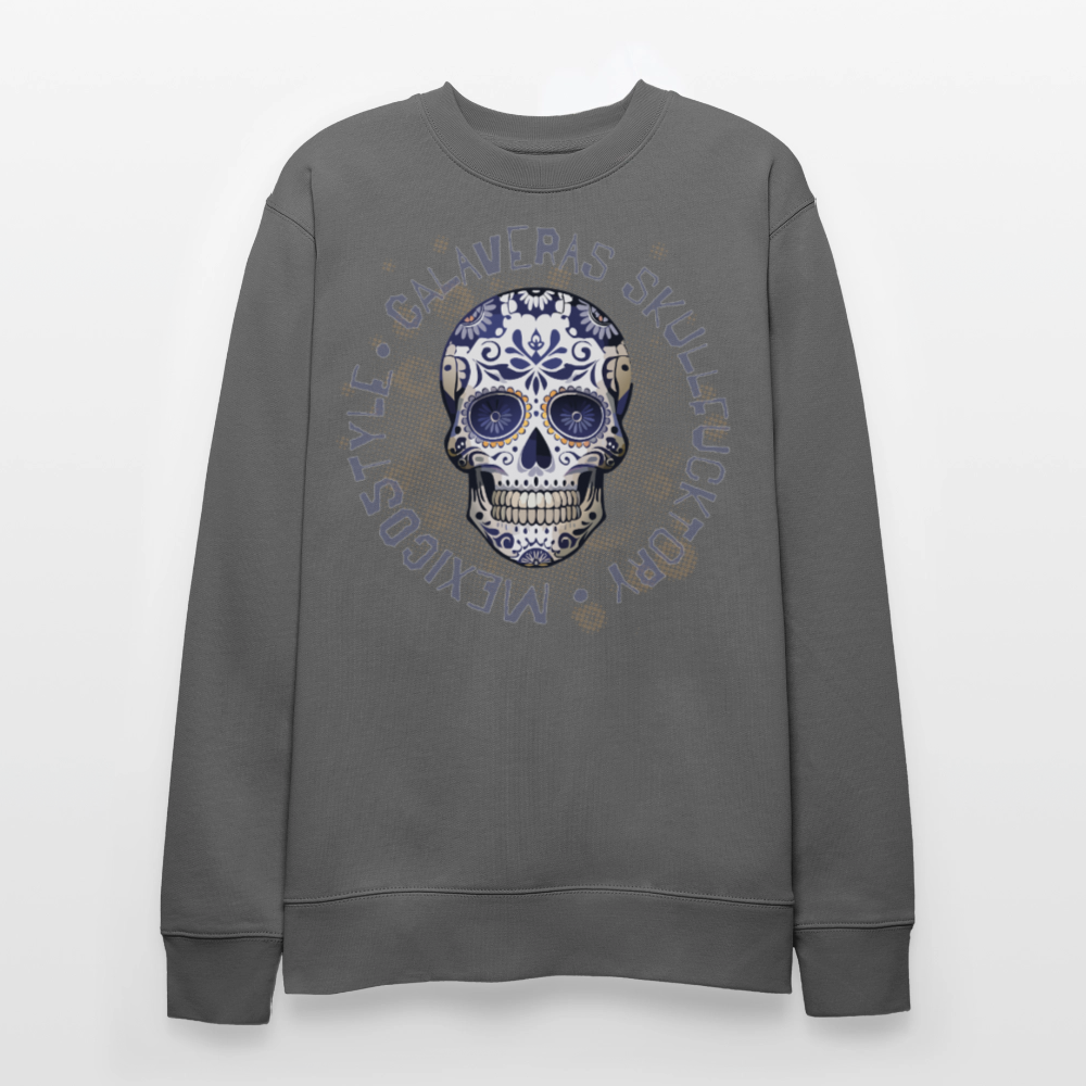 Unisex Bio-Sweatshirt mit CALAVERAS SKULL PRINT - Anthrazit