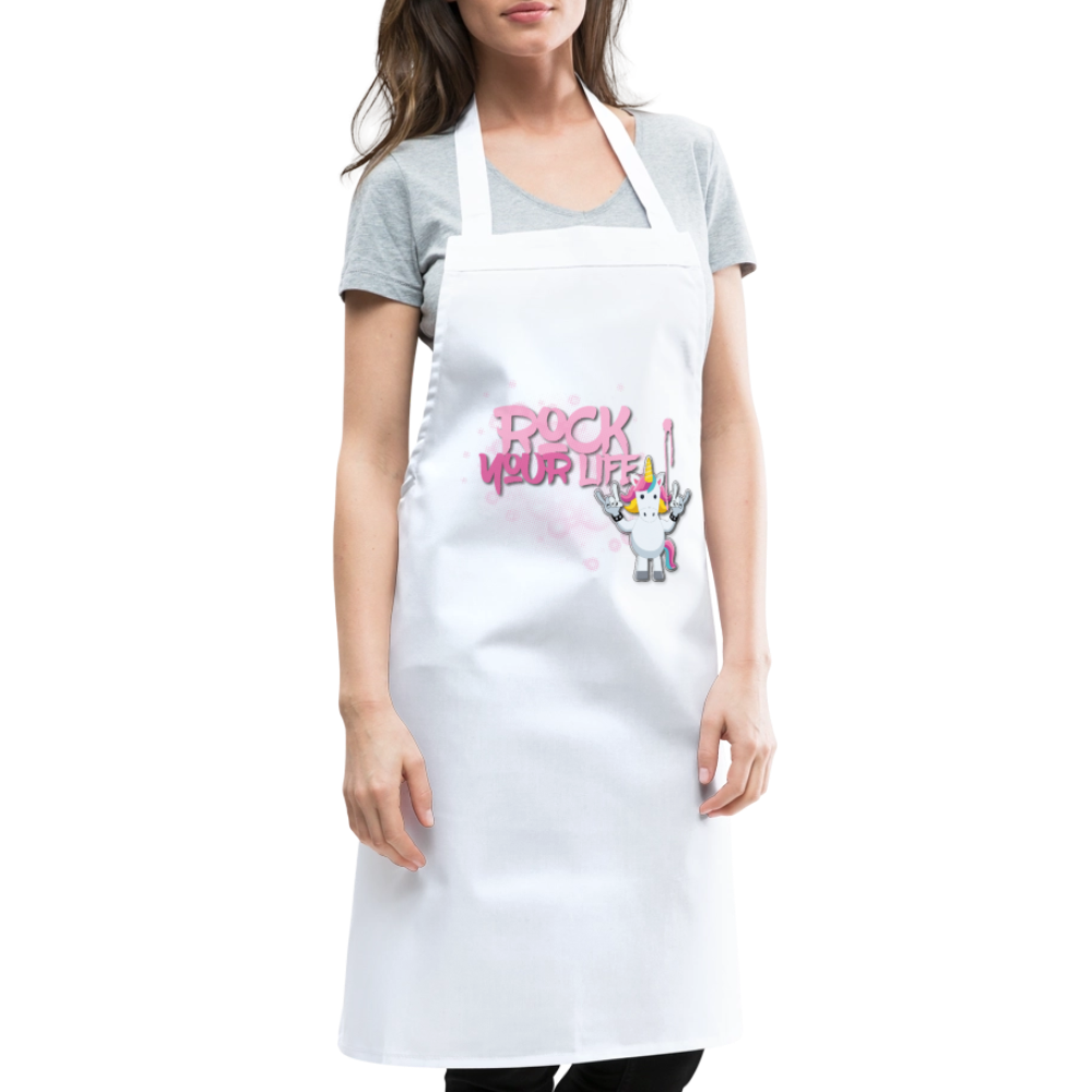 Kochschürze mit ROCK YOUR LIFE PRINT - Weiß