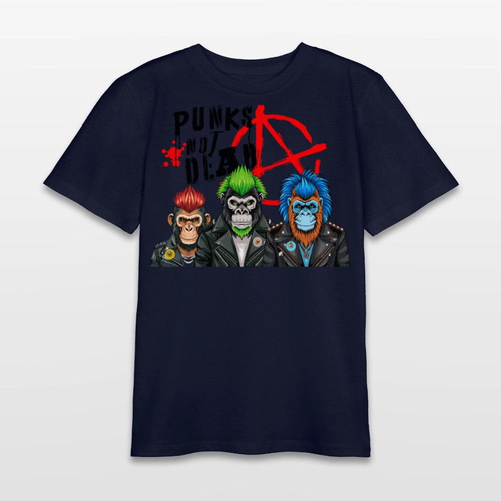 MNJS TEENS Bio T-Shirt mit PUNKS NOT DEAD PRINT - Navy