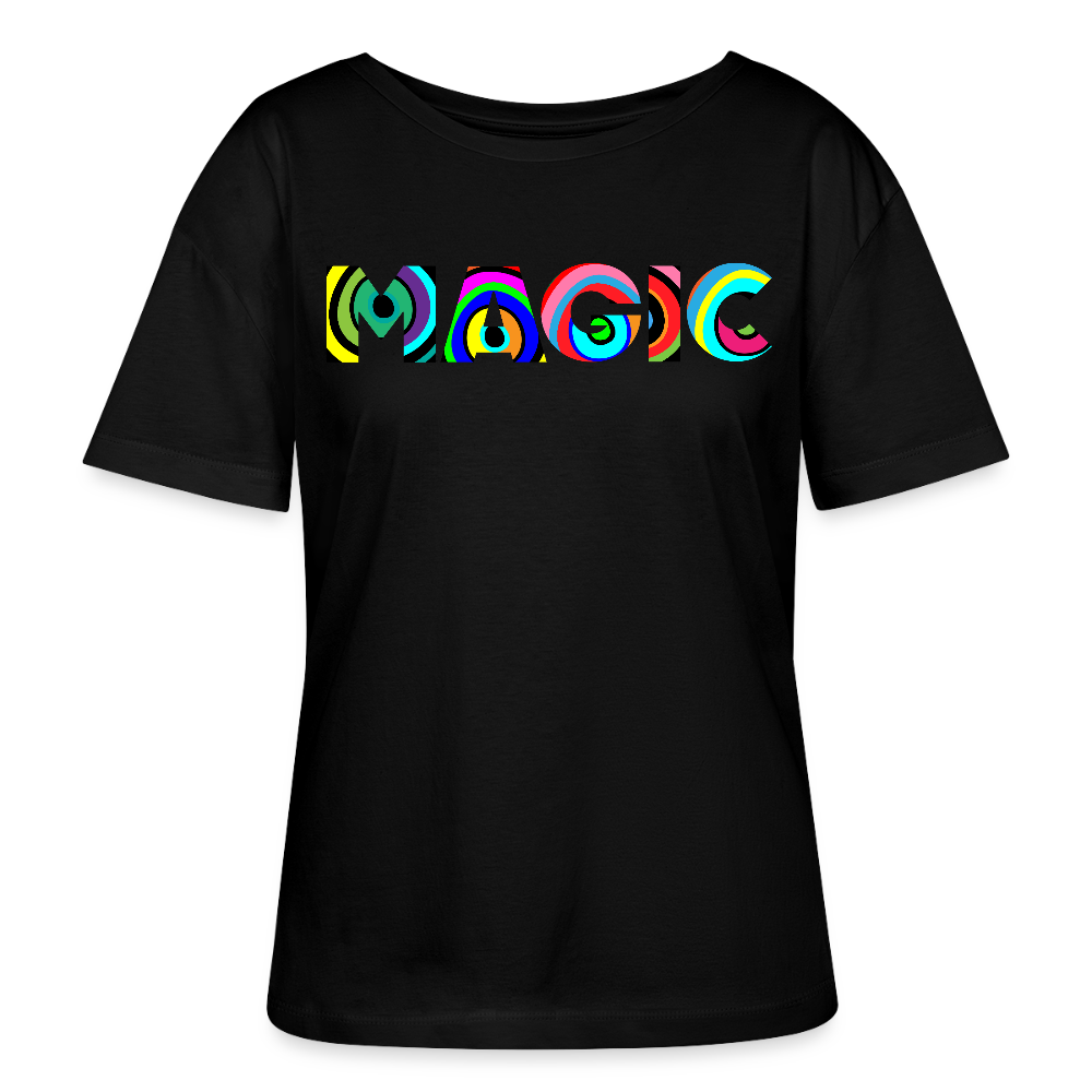 Frauen T-Shirt mit MAGIC PRINT - Schwarz