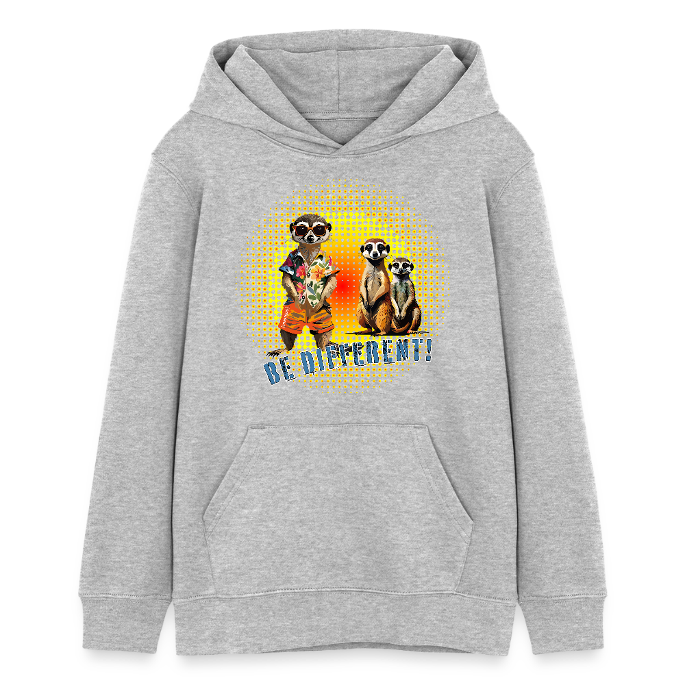 MNJS TEENS Bio-Hoodie mit BE DIFFERENT PRINT - Grau meliert