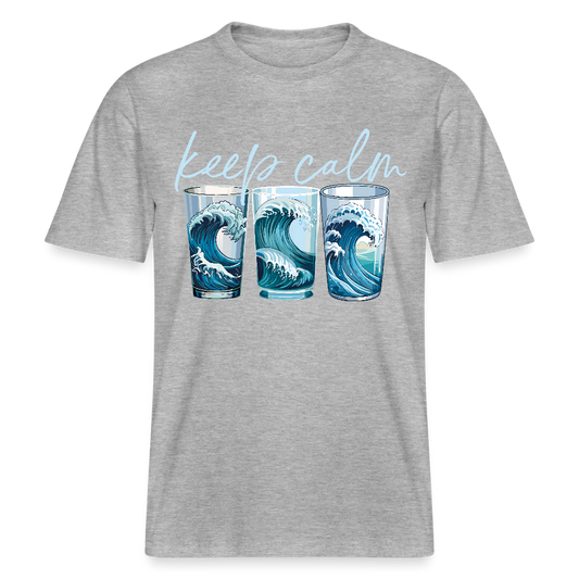 Unisex Bio-T-Shirt mit KEEP CALM PRINT - Grau meliert