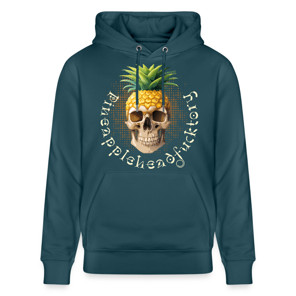 Unisex Hoodie mit PINEAPPLE SKULL PRINT - Dunkles Petrol