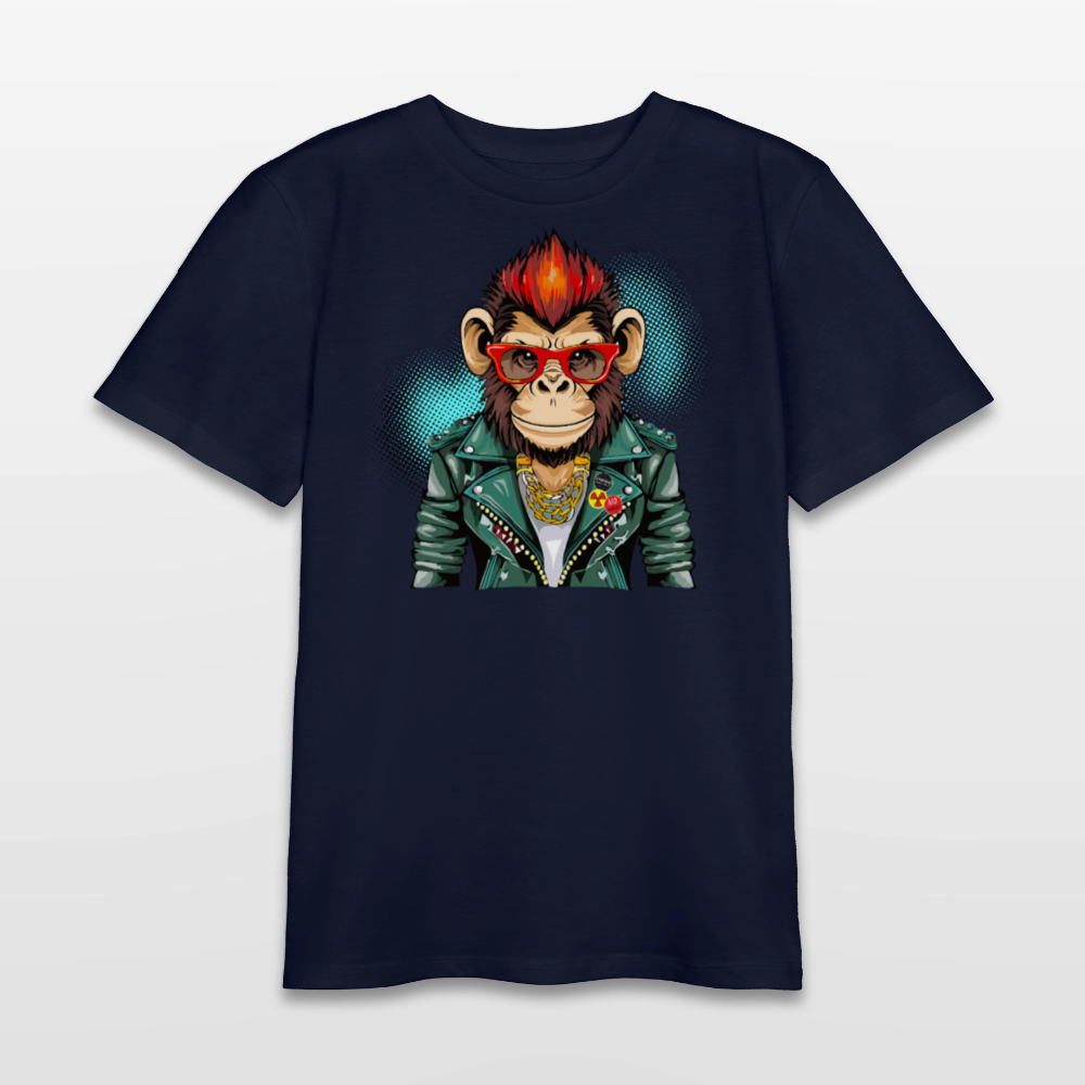 MNJS TEENS Bio T-Shirt mit MONKEY PRINT - Navy