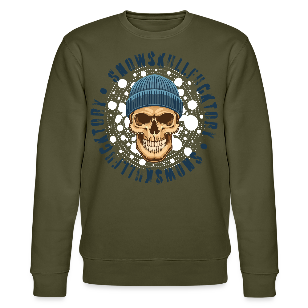 Unisex Bio-Sweatshirt mit SNOWSKULL PRINT - Khaki