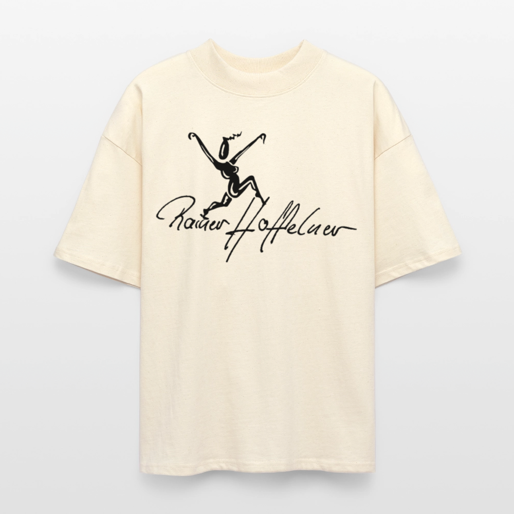 Oversized Unisex T-Shirt mit TUSCHEWEIBCHEN PRINT - Weißgrau