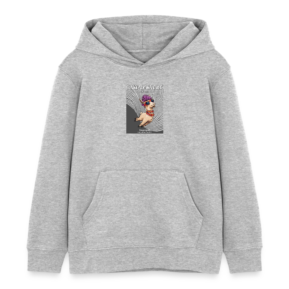 MNJS KIDS Bio-Hoodie mit FUNKY ALPAKA CLUB PRINT - Grau meliert