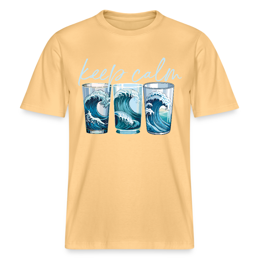 Unisex Bio-T-Shirt mit KEEP CALM PRINT - Hellgelb