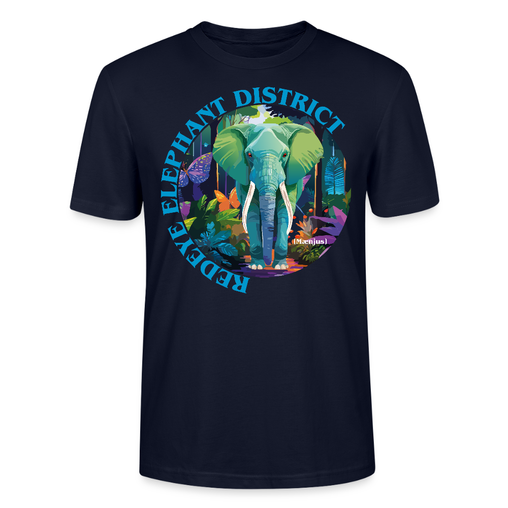 Unisex T-Shirt mit REDEYE ELEPHANT DISTRICT PRINT Vorderseite - Navy