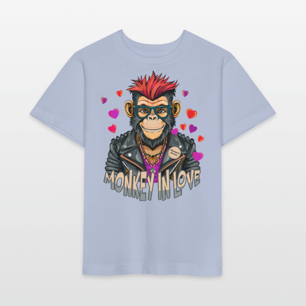 MNJS KIDS T-Shirt mit MONKEY IN LOVE PRINT - Lavendel-Violett