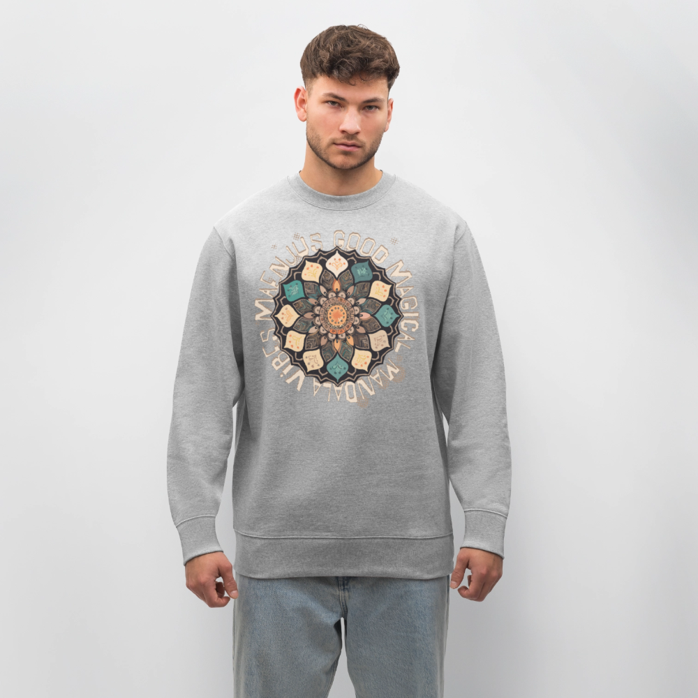 Unisex Bio-Sweatshirt mit MANDALA VIBES PRINT - Grau meliert