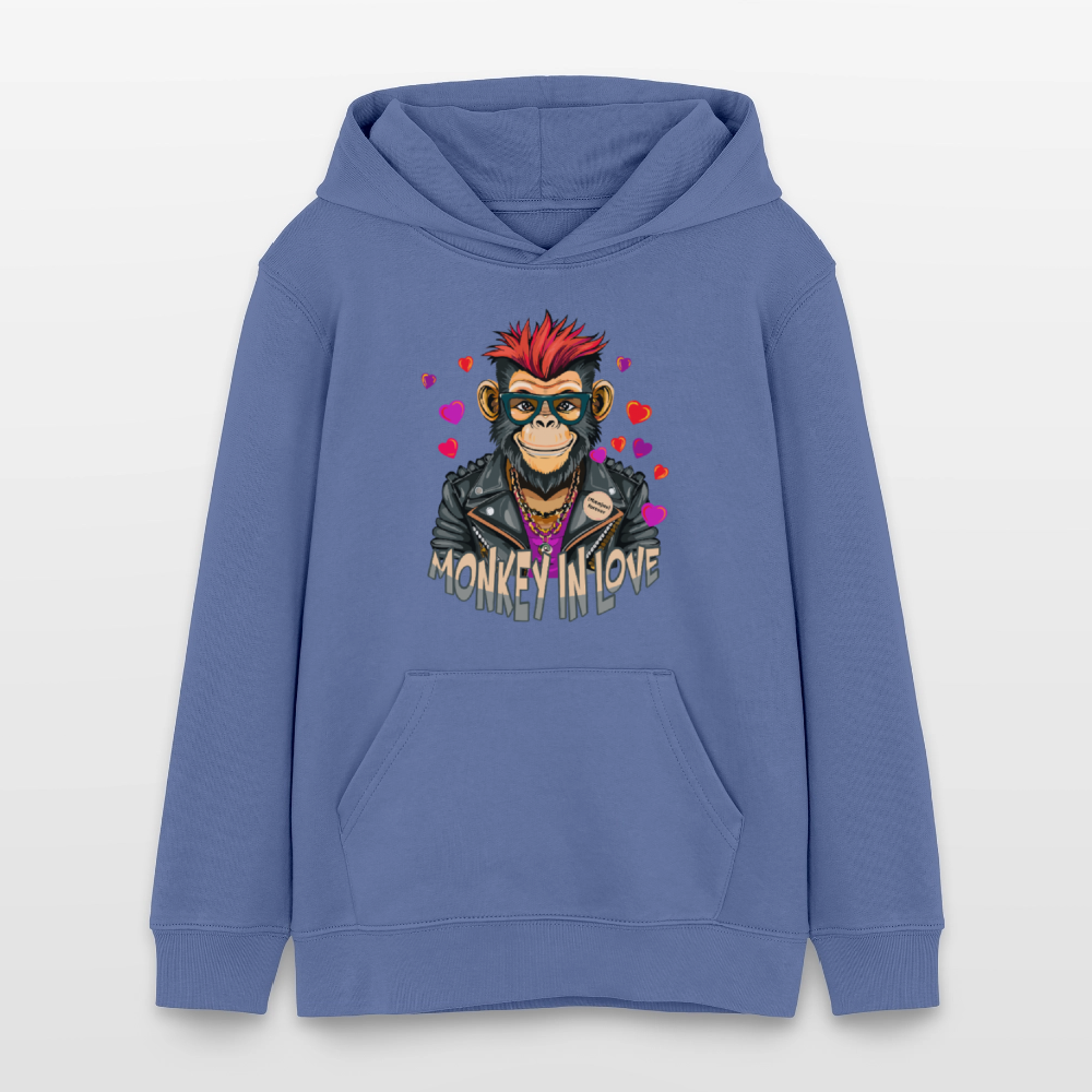 MNJS TEENS Bio-Hoodie mit MONKEY IN LOVE PRINT - Blau